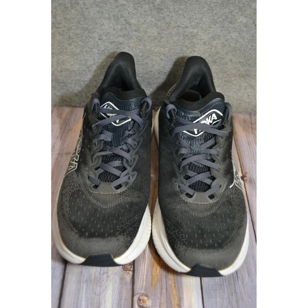 Hoka One One‎ Mach 6 Shoes Mens 11D Black White Running Sneakers 1147790 BWHT